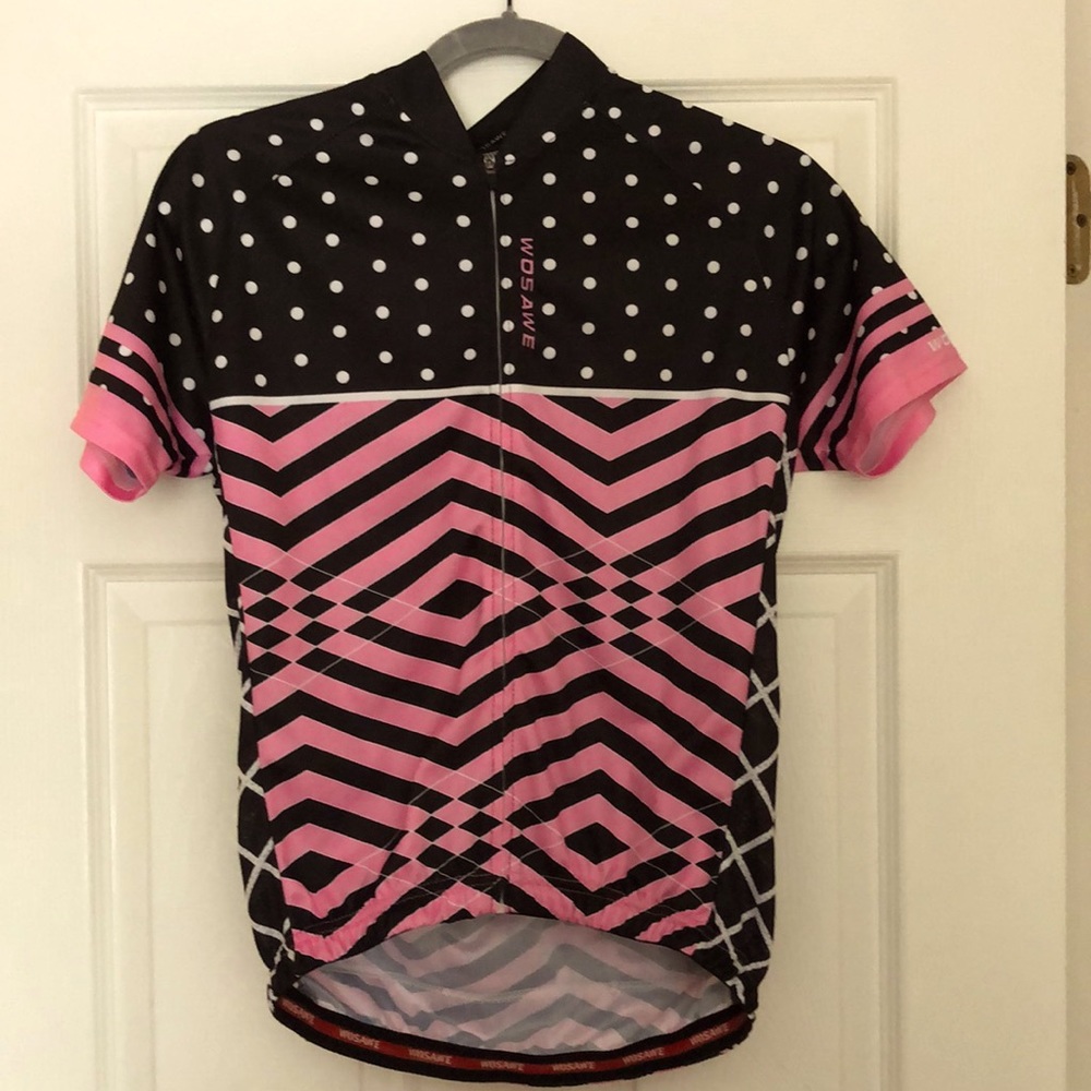 Wosawe ladies cycling jersey - pink/black L